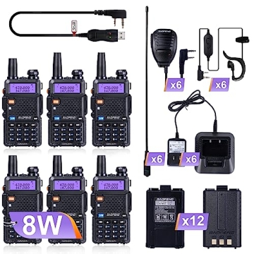 BaoFeng Radio UV-5R 8W Ham Radio (6 Pack) - Reliable Communication Solution
