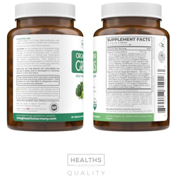 USDA Organic Greens Powder Pills with 28 Superfoods
