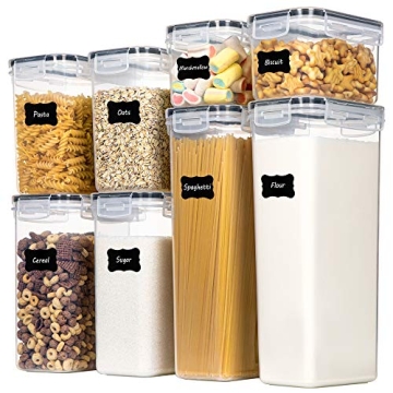 CHEFSTORY Airtight Food Storage Containers Set: 8 Pcs for Kitchen & Pantry Organization