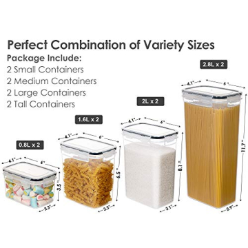 CHEFSTORY 8-Piece Airtight Food Storage Containers Set