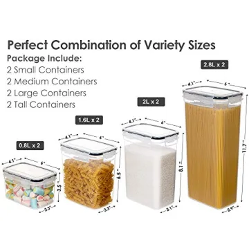 CHEFSTORY 8-Piece Airtight Food Storage Containers Set