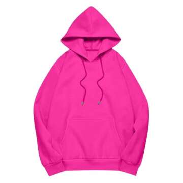 Black+Of+Friday+Deals+2024 Orange Hoodie For Women Womens Oversized Hoodies Cozy Fleece Sweatshirt With Pocket Long Sleeve Outfits Tops Fall Fashion 2024 Spring Outfits For Women Trendy Hot Pink