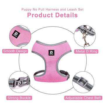 Adjustable Puppy Harness and Leash Set for Small Dogs