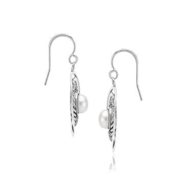 925 Sterling Silver Earrings for Women - Spiral Rope Vintage Design with Pearl Earrings - Hypoallergenic, Lead and Nickel-Free - Artisan Handcrafted Collection by Jean Rachel Jewelry