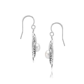925 Sterling Silver Earrings for Women - Spiral Rope Vintage Design with Pearl Earrings - Hypoallergenic, Lead and Nickel-Free - Artisan Handcrafted Collection by Jean Rachel Jewelry