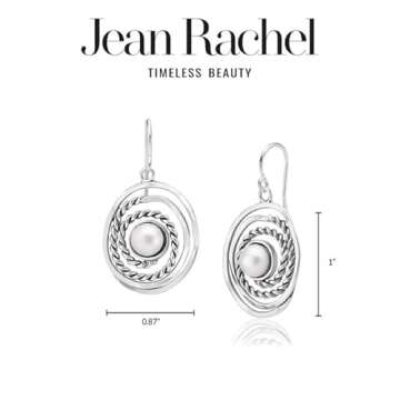 925 Sterling Silver Earrings for Women - Spiral Rope Vintage Design with Pearl Earrings - Hypoallergenic, Lead and Nickel-Free - Artisan Handcrafted Collection by Jean Rachel Jewelry