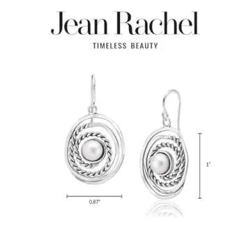 925 Sterling Silver Earrings for Women - Spiral Rope Vintage Design with Pearl Earrings - Hypoallergenic, Lead and Nickel-Free - Artisan Handcrafted Collection by Jean Rachel Jewelry