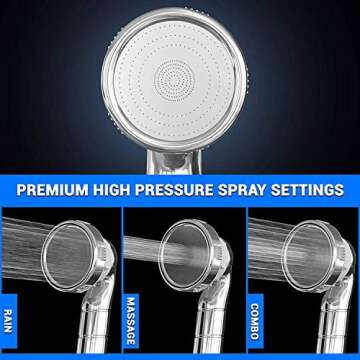 PureAction Luxury Filtered Shower Head with Handheld Hose - Hard Water Softener High Pressure Shower...