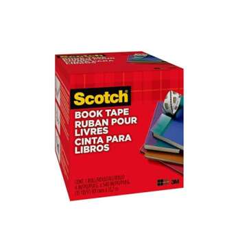 Scotch Book Tape, 4 in x 540 in, Excellent for Repairing, Reinforcing Protecting, and Covering (845-400)