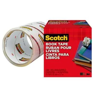 Scotch Book Tape, 4 in x 540 in, Excellent for Repairing, Reinforcing Protecting, and Covering (845-400)