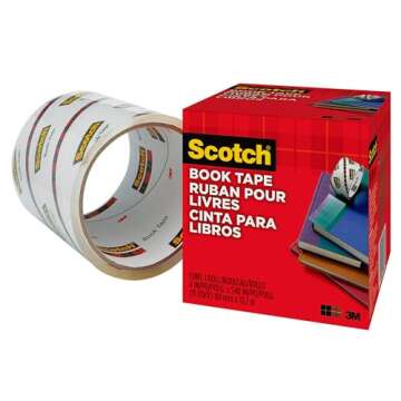 Scotch Book Tape, 4 in x 540 in, Excellent for Repairing, Reinforcing Protecting, and Covering (845-400)