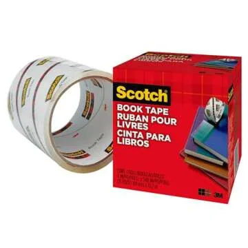 Scotch Book Tape, 4 in x 540 in, Excellent for Repairing, Reinforcing Protecting, and Covering (845-400)