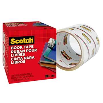 Scotch Book Tape, 4 in x 540 in, Excellent for Repairing, Reinforcing Protecting, and Covering (845-400)