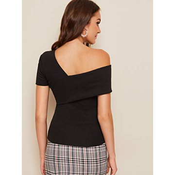 Romwe Women's Off Shoulder Deep V Neck Blouse for Fashionistas