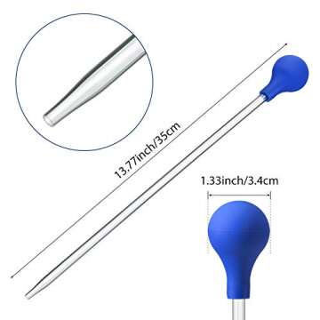 Boao 2 Sets Long Pipette for Fish Tank Coral Food Feeder - Blue