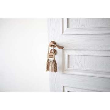 Decocove Babe Cave Sign - Wood Bead Garland - Boho Nursery Wall Decor for Girls and Boys - Neutral Home Decor - Baby Decor for Nursery - Door Sign for Toddler Room