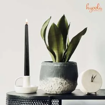 Hyoola Black Taper Candles - Elegant, Long-Lasting, Dripless