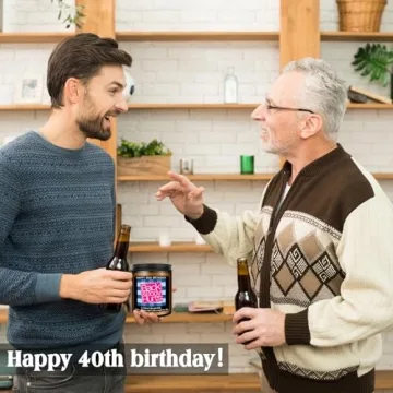 Homsolver 40th Birthday Gifts Women Men，Happy 40th Birthday Decorations Candle Gifts For Women Men，Funny 40 Years Old Birthday Gifts Ideas-Handmade Lavender Candle
