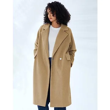 Stylish S・DEER Winter Women's Long Coat in Khaki