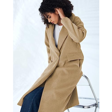 Stylish S・DEER Winter Women's Long Coat in Khaki