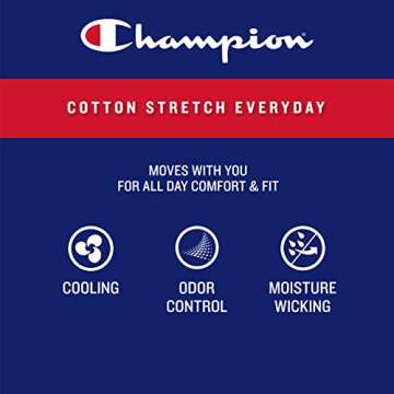 Champion Men's Boxer Briefs, Every Day Comfort Stretch Cotton Moisture-Wicking Underwear, Multi-Pack, Black-5 Pack, X-Large