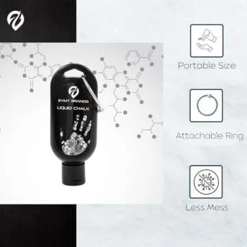 EVMT Brands Liquid Chalk, Mess Free Gym Chalk for Weightlifting, Gymnastics, Rock Climbing, Dancing. Sweat Resistant and Long Lasting for Stronger Grip. Package May Vary.