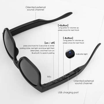 Smart Audio Glasses with Bluetooth & Polarized Lenses