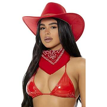Forplay Unisex Old Town Cowboy Costume Hat, Red, O/S