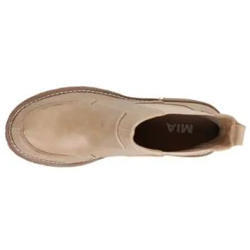 MIA Womens Easton Round Toe Chelsea Casual Boots Ankle Mid Heel 2-3" - Brown - Size 10 B