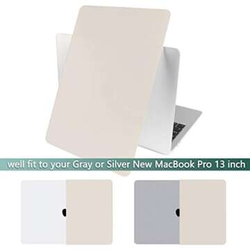 Batianda for MacBook Pro 13 inch Case 2022 2020 Release M2 Chip A2338 M1 A2289 A2251, Plastic Rubberized Matte Hard Shell Case with Keyboard Cover, Rock Grey