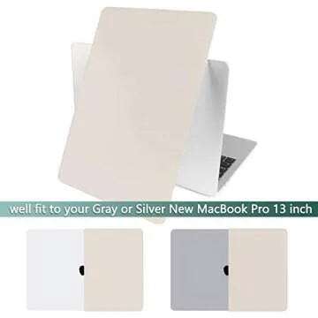 Batianda for MacBook Pro 13 inch Case 2022 2020 Release M2 Chip A2338 M1 A2289 A2251, Plastic Rubberized Matte Hard Shell Case with Keyboard Cover, Rock Grey