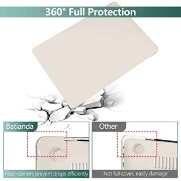 Batianda for MacBook Pro 13 inch Case 2022 2020 Release M2 Chip A2338 M1 A2289 A2251, Plastic Rubberized Matte Hard Shell Case with Keyboard Cover, Rock Grey