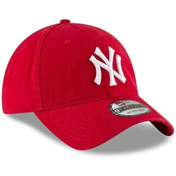 New Era Unisex-Adult MLB Core Classic 9TWENTY Team Alternate 2 Adjustable Hat Cap One Size Fits All - New York Yankees Red
