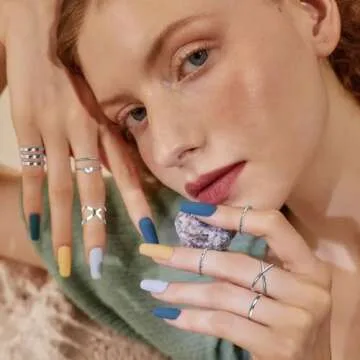 ONESING 25 Pcs Knuckle Rings for Women Stackable Rings Set Vintage Joint Rings Carved Flowers Silver