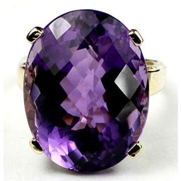 HUGE 22 carat BRAZILIAN AMETHYST 10k Gold Ladies Ring •R217