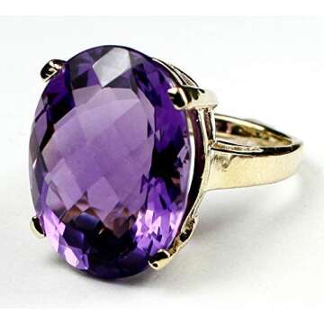 HUGE 22 carat BRAZILIAN AMETHYST 10k Gold Ladies Ring •R217