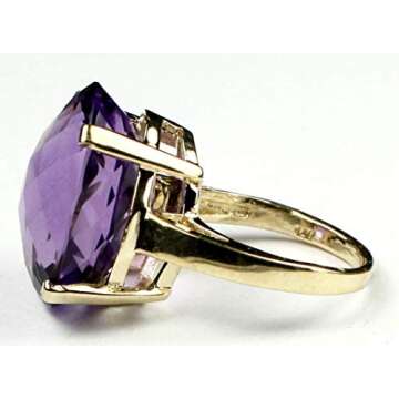 HUGE 22 carat BRAZILIAN AMETHYST 10k Gold Ladies Ring •R217