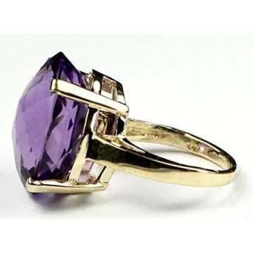 HUGE 22 carat BRAZILIAN AMETHYST 10k Gold Ladies Ring •R217