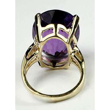 HUGE 22 carat BRAZILIAN AMETHYST 10k Gold Ladies Ring •R217