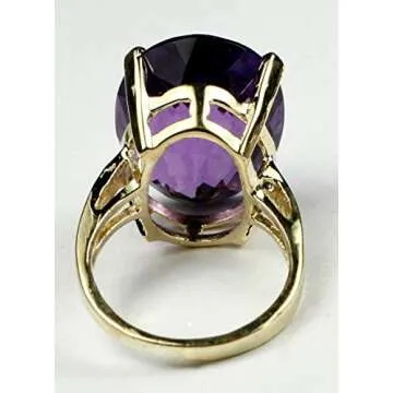 HUGE 22 carat BRAZILIAN AMETHYST 10k Gold Ladies Ring •R217