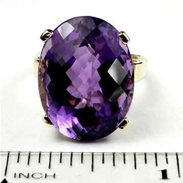 HUGE 22 carat BRAZILIAN AMETHYST 10k Gold Ladies Ring •R217