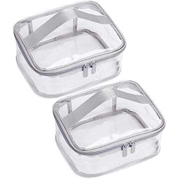 CGBE Clear Makeup Bag,Porale Clear Cosmetic Bags with Zipper for Travel Waterproof Toiletry Bag Storage Pouch Organizer