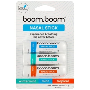 BoomBoom Nasal Stick 3-Pack Vapor Flow Tech Better Breathing