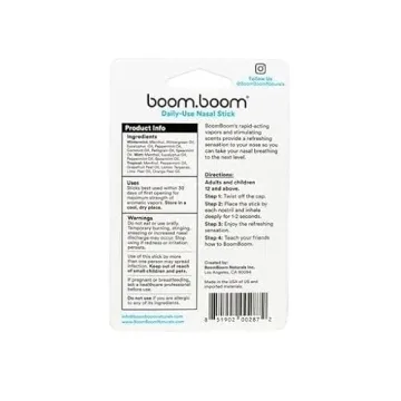 BoomBoom Nasal Stick 3-Pack Vapor Flow Tech Better Breathing