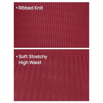 ZESICA Women's Long Sleeve Sweater Dress Fall Crewneck Ribbed Knit Pleated A-Line Maxi Wedding Guest Dresses, Wine, Medium