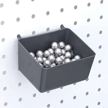 8 Pieces Pegboard Bins Kit Pegboard Parts Storage Pegboard Accessories Workbench Bins for Organizing Hardware, Attachments (Grey)