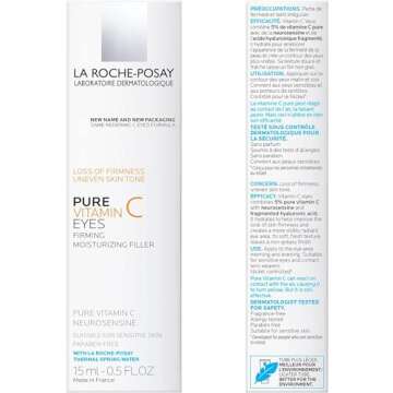 La Roche-Posay Redermic C Pure Vitamin C Eye Cream with Hyaluronic Acid to Reduce Wrinkles for Anti-...