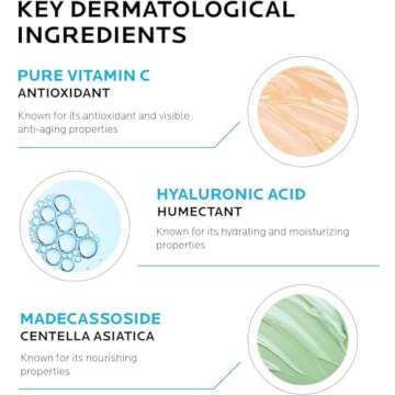 La Roche-Posay Redermic C Pure Vitamin C Eye Cream with Hyaluronic Acid to Reduce Wrinkles for Anti-Aging Effect, 0.5 Fl Oz (Pack of 1)