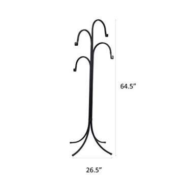 Classic Home and Garden H18003 Four-arm Plant Stand, Black
