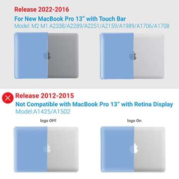 IBENZER Hard Shell Case for 2025-2016 MacBook Pro 13 inch